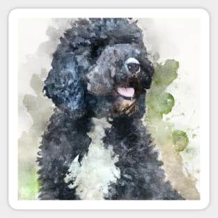 Portuguese Water Dog Watercolor Painting - Dog Lover Gifts Sticker